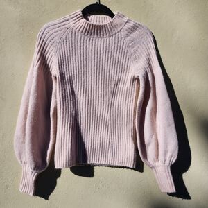 7 For All Mankind 51% Wool Soft Pink Turtleneck Sweater